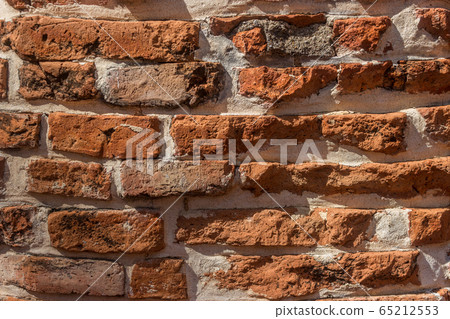 old brown brick wall vintage texture background. 65212553