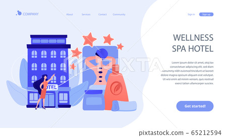 Wellness and spa hotel concept landing page. 65212594