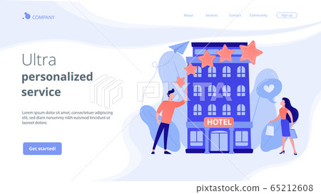 Boutique hotel concept landing page. 65212608