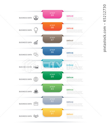 9 data step infographics timeline tab paper index 65212730
