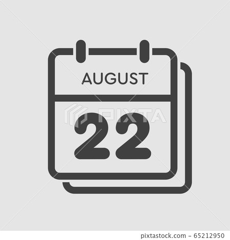 Calendar icon day 22 August, date days of the year 65212950