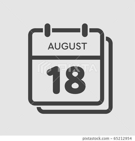 Calendar icon day 18 August, date days of the year Calendar icon day 18 August, date days of the year 65212954