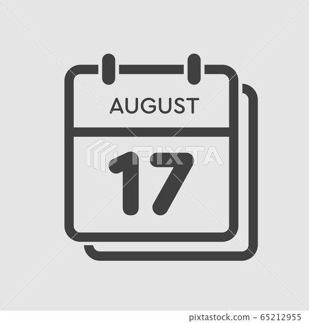Calendar icon day 17 August, date days of the year Calendar icon day 17 August, date days of the year 65212955