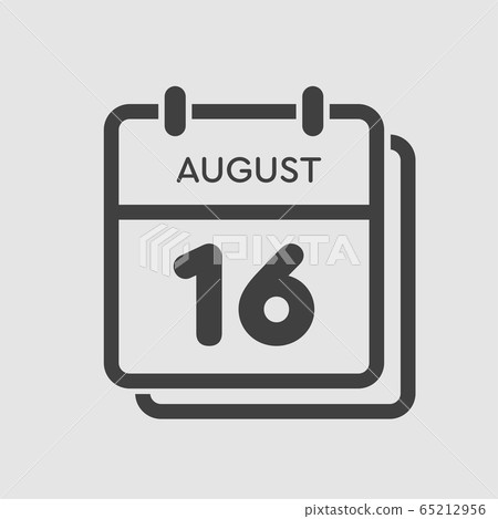 Calendar icon day 16 August, date days of the year Calendar icon day 16 August, date days of the year 65212956