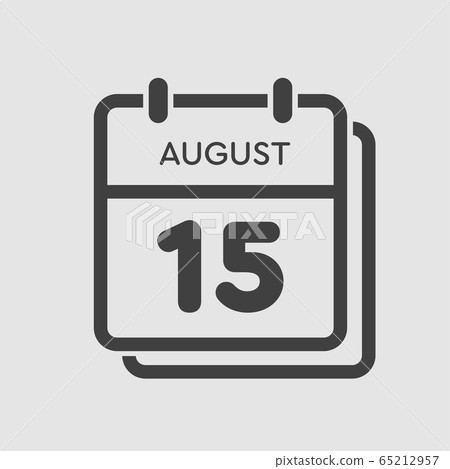 Calendar icon day 15 August, date days of the year 65212957