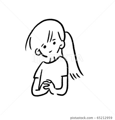 一個簡單的女人的插圖/單色 65212959