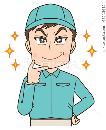 快遞送貨工人漫畫插圖。 快遞送貨工人漫畫插圖。 65213612