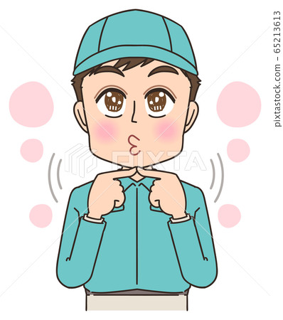 快遞送貨工人漫畫插圖。 快遞送貨工人漫畫插圖。 65213613