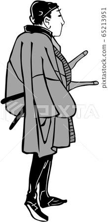 Ukiyo-e townsman 153 black and white Ukiyo-e townsman 153 black and white 65213951