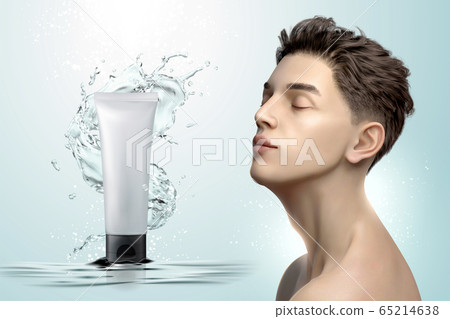 Essence ads with handsome model 65214638