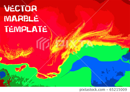 Bright colored marble pattern. Fluorescent liquid background. Artwork abstract vector texture. 65215009