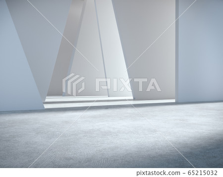Empty space for product showcase, white hall, white structure, white showroom.3D rendering. 65215032