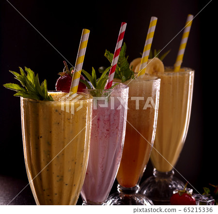 Several glasses with cold refreshing fries Several glasses with cold refreshing fries 65215336