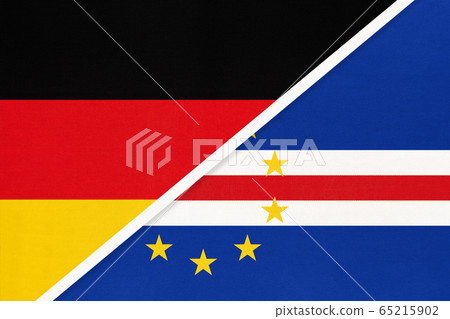 Germany vs Cape Verde, symbol of two national flags. 65215902