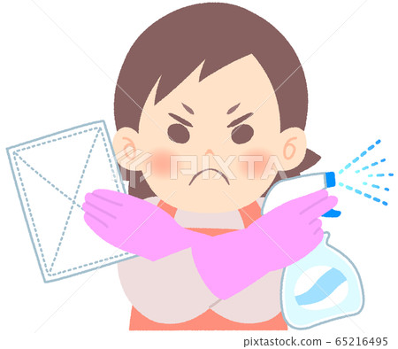 A woman who burns when cleaning and disinfecting-wearing rubber gloves, no mask, window cleaning, wipe cleaning, cleaning around water A woman who burns when cleaning and disinfecting-wearing rubber gloves, no mask, window cleaning, wipe cleaning, cleaning around water 65216495
