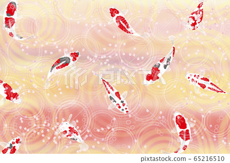 Japanese style floating petals and carp illustrations Japanese style floating petals and carp illustrations 65216510