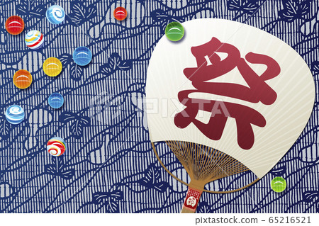 日式大理石和風扇圖 65216521