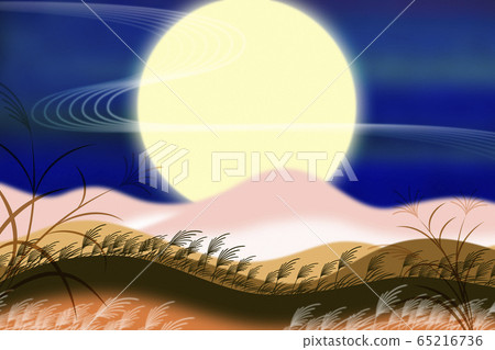 日式月亮和鈴木的插圖 日式月亮和鈴木的插圖 65216736