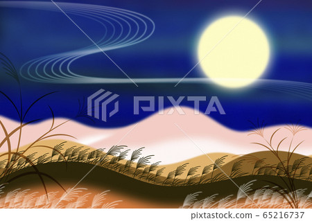 日式月亮和鈴木的插圖 日式月亮和鈴木的插圖 65216737