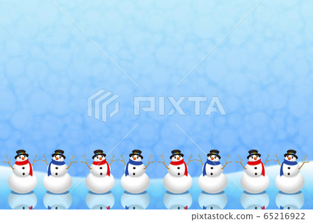 Illustration of a lot of snowmen Illustration of a lot of snowmen 65216922