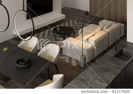 Minimalist Interior of modern living room 3D rendering Minimalist Interior of modern living room 3D rendering 65217680