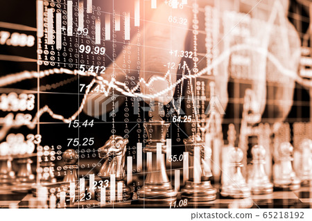 Chess game on chess board on stock market or forex Chess game on chess board on stock market or forex 65218192
