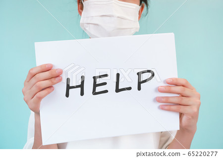 Person with help and written board Person with help and written board 65220277