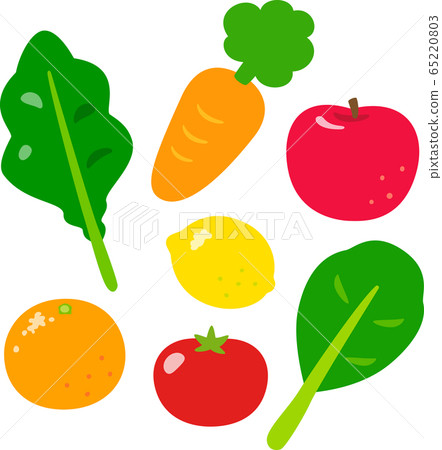 Cute illustration of vegetables and fruits - Stock Illustration ...