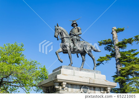 日期Masamune騎馬雕像青葉城堡仙台市 日期Masamune騎馬雕像青葉城堡仙台市 65221005