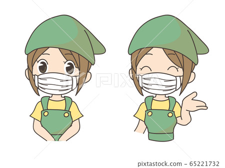 戴著面具的女售貨員 65221732