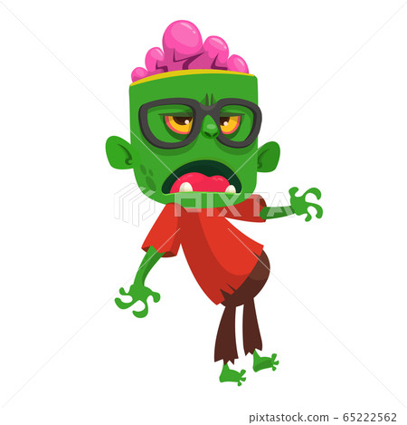 Cartoon scary zombie. Halloween vector Cartoon scary zombie. Halloween vector 65222562