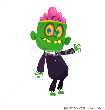 Cartoon scary zombie. Halloween vector Cartoon scary zombie. Halloween vector 65222563
