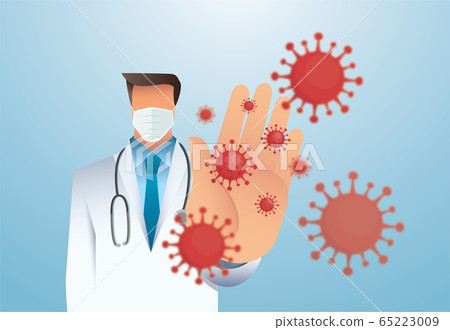 stop COVID-19 coronavirus outbreak vector... - Stock Illustration ...