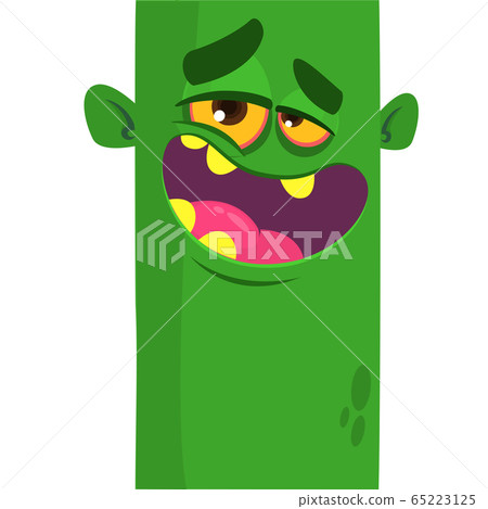 Cartoon funny green zombie. Halloween vector illustration Cartoon funny green zombie. Halloween vector illustration 65223125