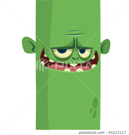 Cartoon funny green zombie. Halloween vector illustration Cartoon funny green zombie. Halloween vector illustration 65223127