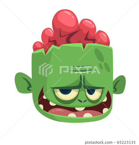 Cartoon funny green zombie. Halloween vector illustration Cartoon funny green zombie. Halloween vector illustration 65223135