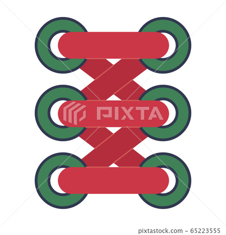 Shoelace icon. Simple flat logo of shoelace on Shoelace icon. Simple flat logo of shoelace on 65223555
