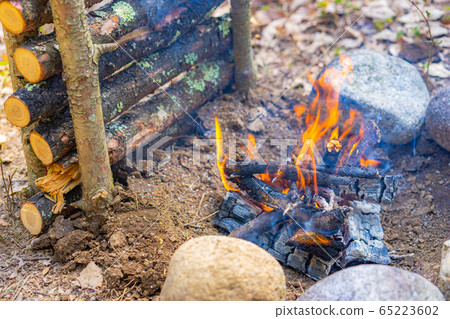 Bushcraft material bonfire 65223602