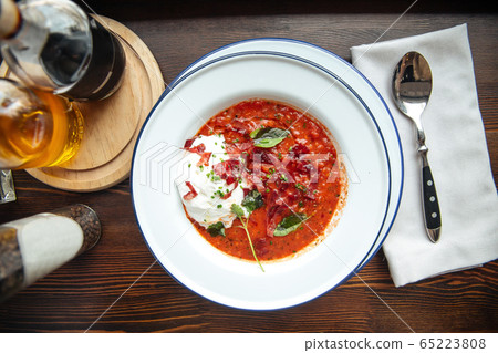 Appetizing pappa al pomodoro soup with tomatoes 65223808
