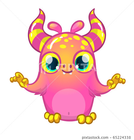 Funny cartoon monster. Vector illustration Funny cartoon monster. Vector illustration 65224338