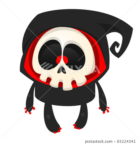 Cute cartoon grim reaper cartoon illustration for Halloween 65224341