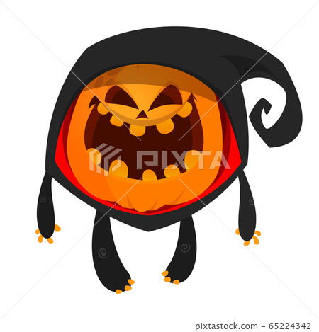 Cute cartoon grim reaper cartoon illustration for Halloween 65224342