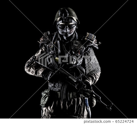 post apocalypse survivor with weapons. 65224724