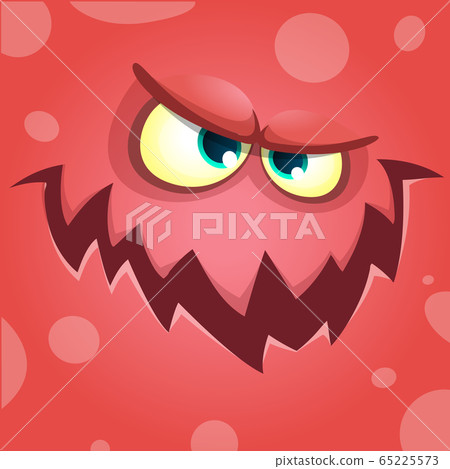 Cartoon screaming monster face. Vector Halloween - Stock Illustration  [65225573] - PIXTA