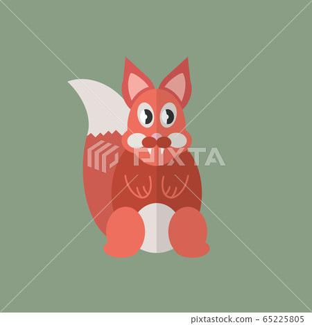 Flat design style, fox. Vector illustration.-插圖素材 [65225805] - PIXTA圖庫
