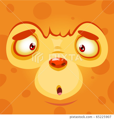 Cartoon monster face. Vector Halloween orange - Stock Illustration  [65225907] - PIXTA