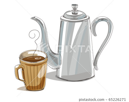 Coffee as drawn with a millipen and a marker 65226271