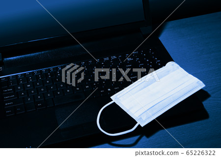 Mask and laptop 65226322