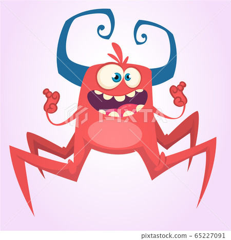 Funny cartoon monster. Vector illustration Funny cartoon monster. Vector illustration 65227091