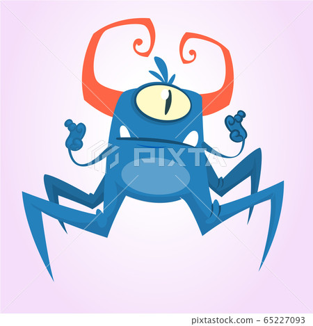 Funny cartoon monster. Vector illustration 65227093